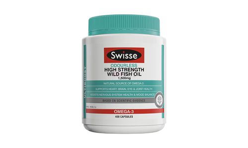 Swisse Ultiboost Odourless High Strength Wild Fish Oil Odourless 1500mg Swisse Ultiboost Odourless High Strength Wild Fish Oil Odourless 1500mg